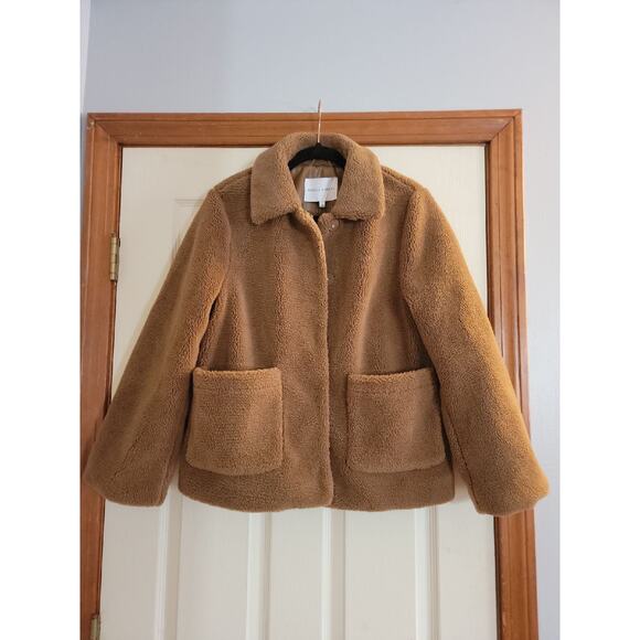 NWT Sz L Rebecca Minkoff Teddy Brown Jacket - Picture 1 of 7